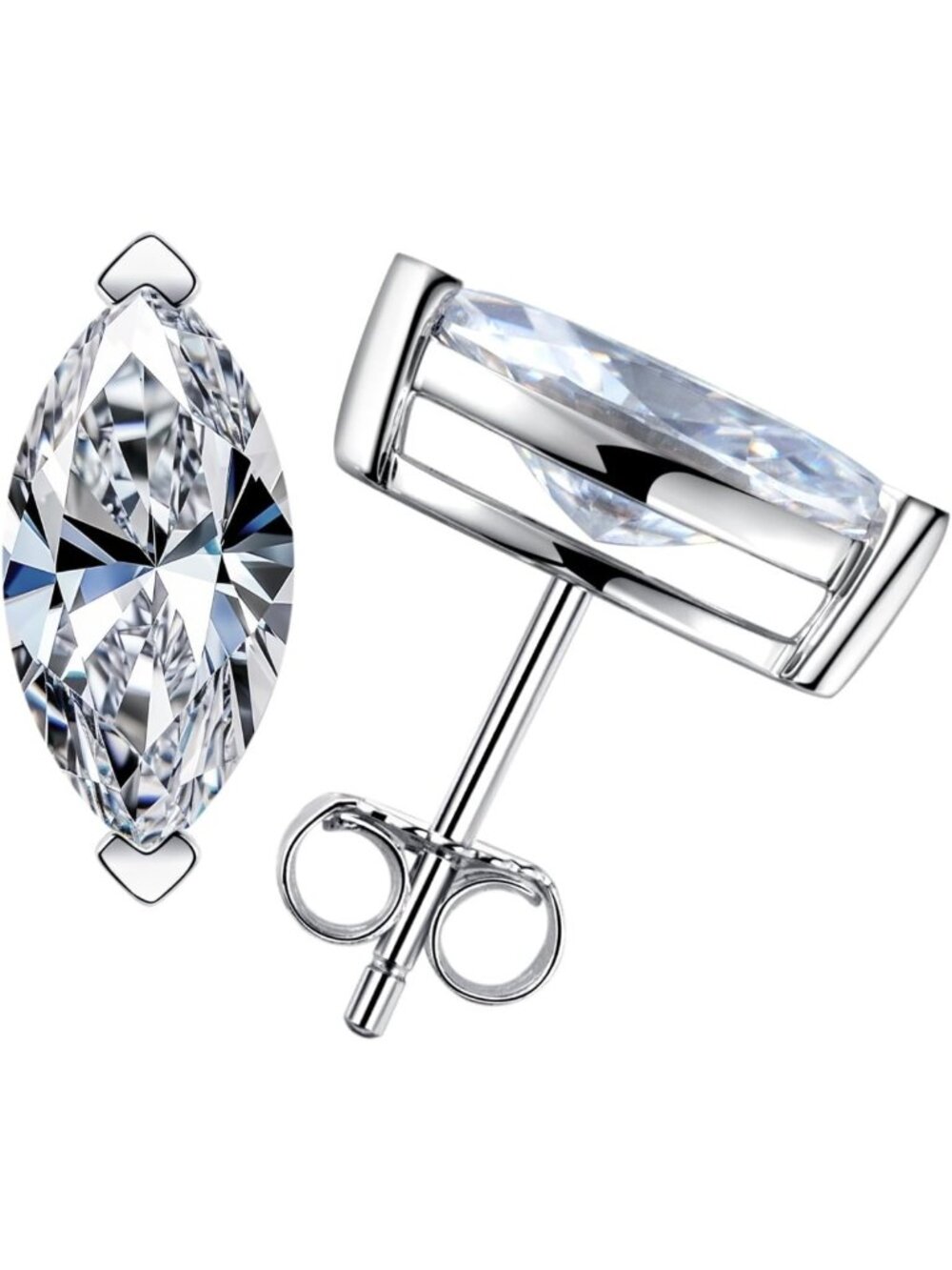 Moissanite Stud Earrings 1cttw-6cttw D Color VVS1 925 Sterling Silver Elegance